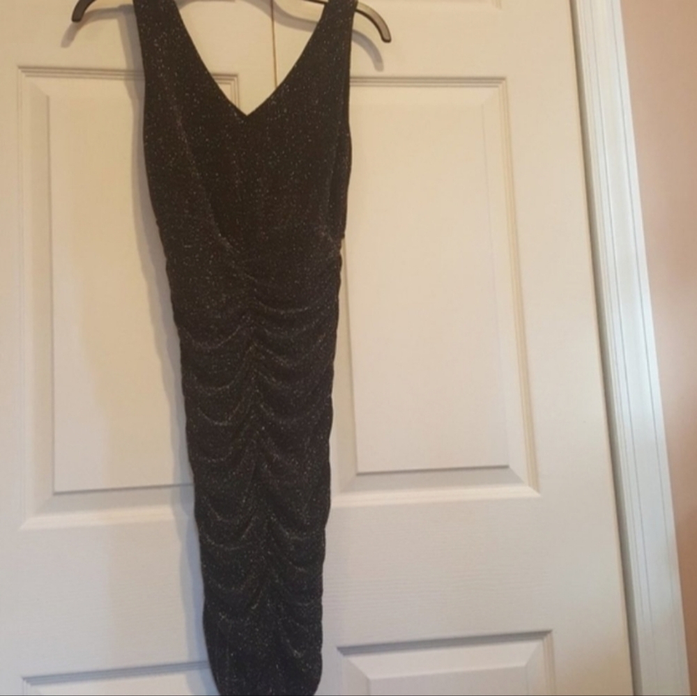 NWT UK Style by French Connection Ruched Lurex Dress Sz XS